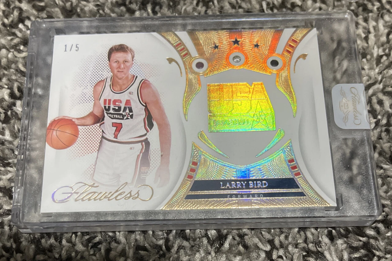 2020-21 PANINI FLAWLESS LARRY BIRD USA DIAMOND RUBY SAPPHIRE GEM 1/5 CELTICS
