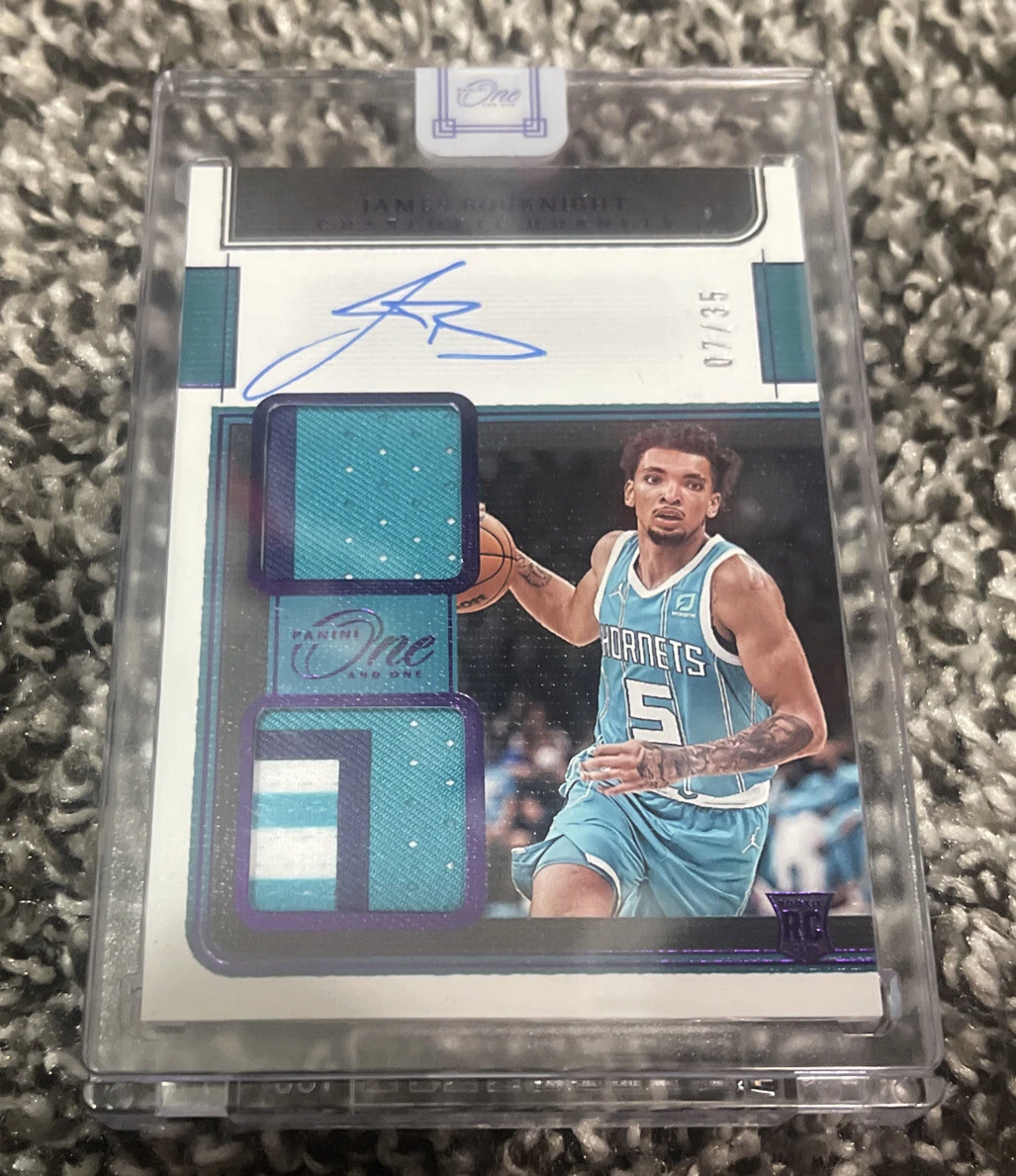 2021-22 Panini One And One PURPLE James Bouknight Dual Patch Rookie Auto 7/35
