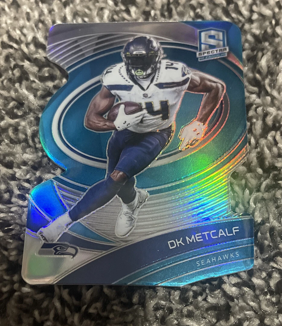DK Metcalf /50 2021 Panini Spectra Neon Blue Die Cut Seattle Seahawks Prizm #87
