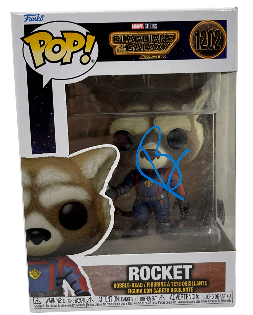 Bradley Cooper Signed Funko 1202 Rocket Guardians of the Galaxy Auto Beckett
