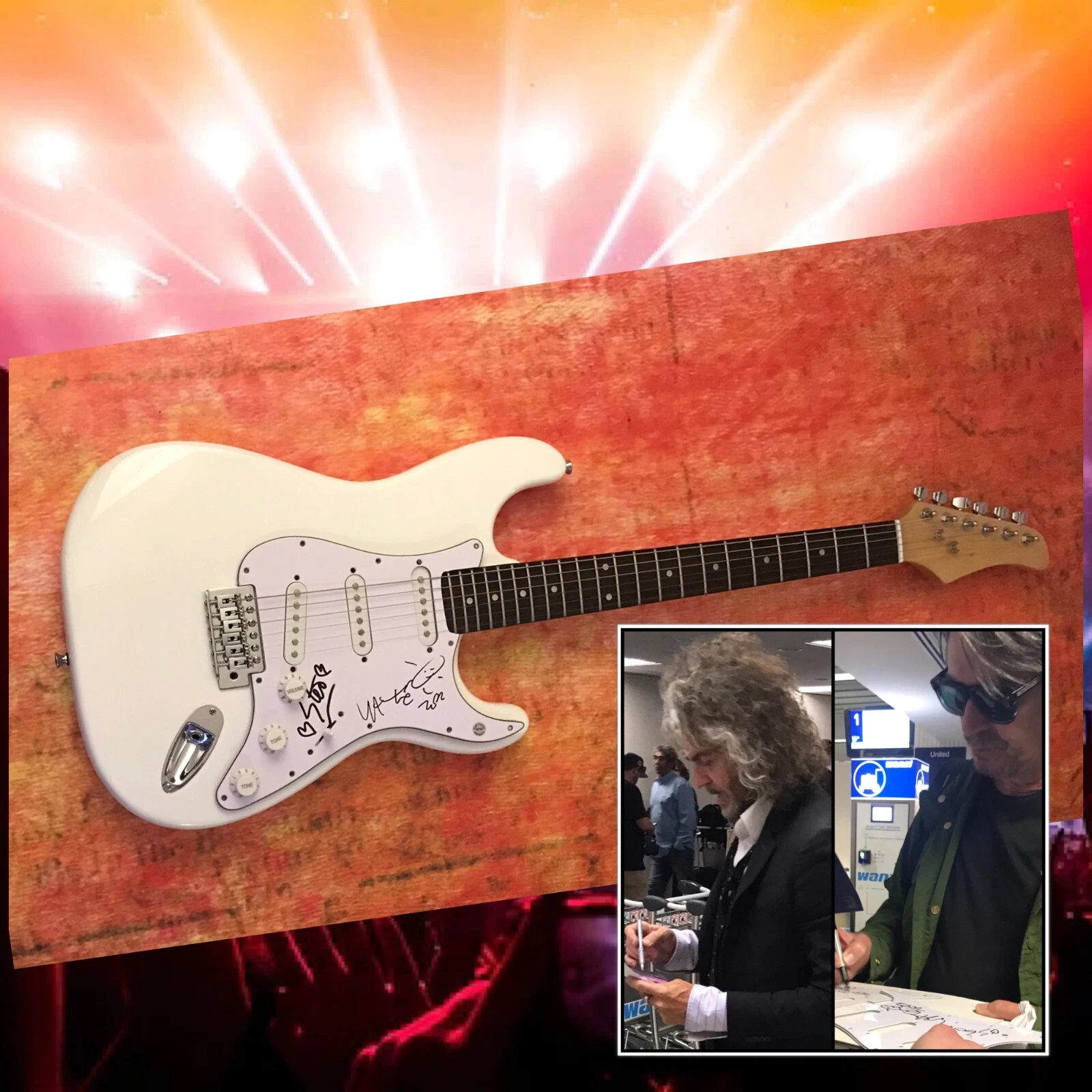 GFA Wayne Coyne & Steven * THE FLAMING LIPS * Band Signed Electric Guitar COA
