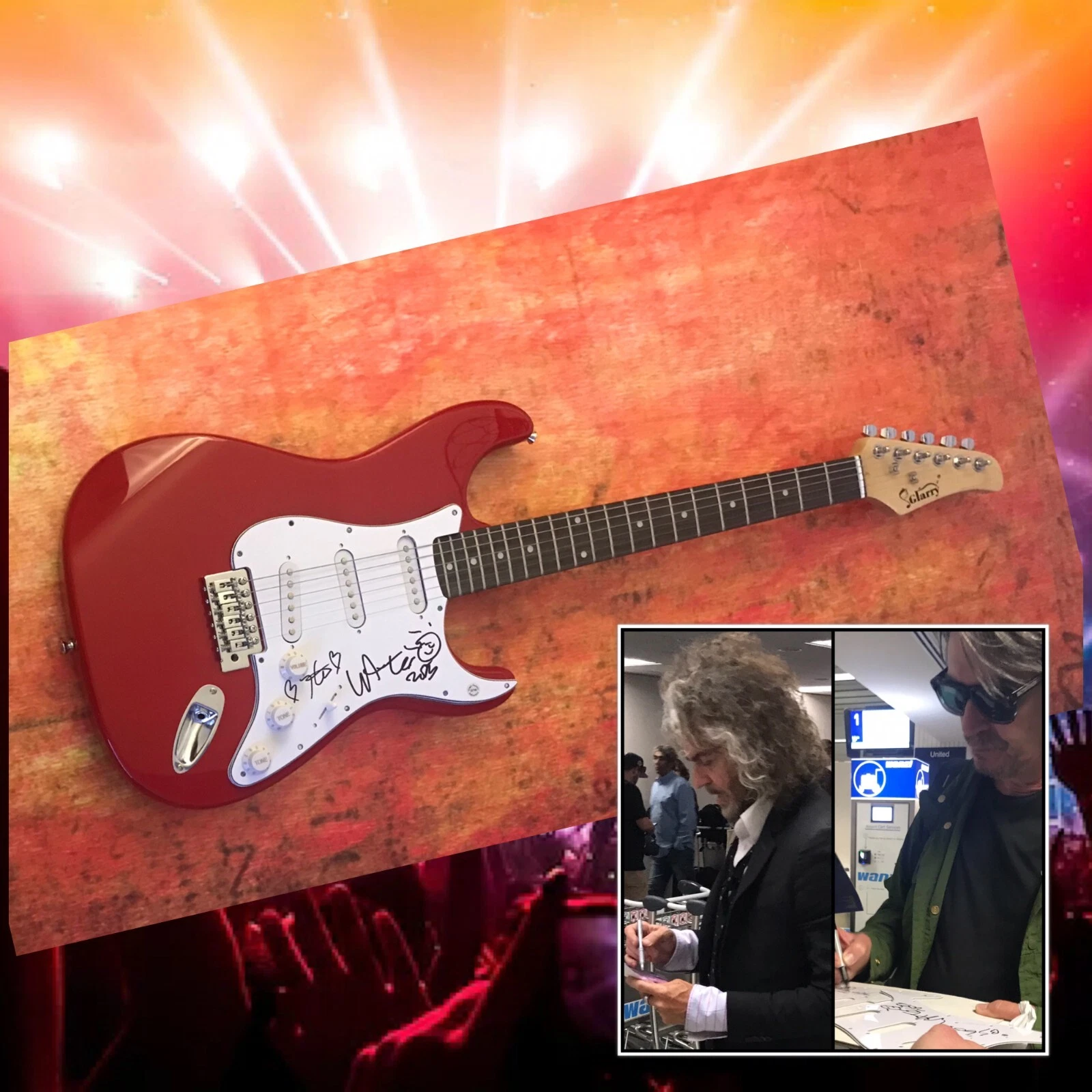 GFA Wayne Coyne & Steven * THE FLAMING LIPS * Band Signed Electric Guitar COA
