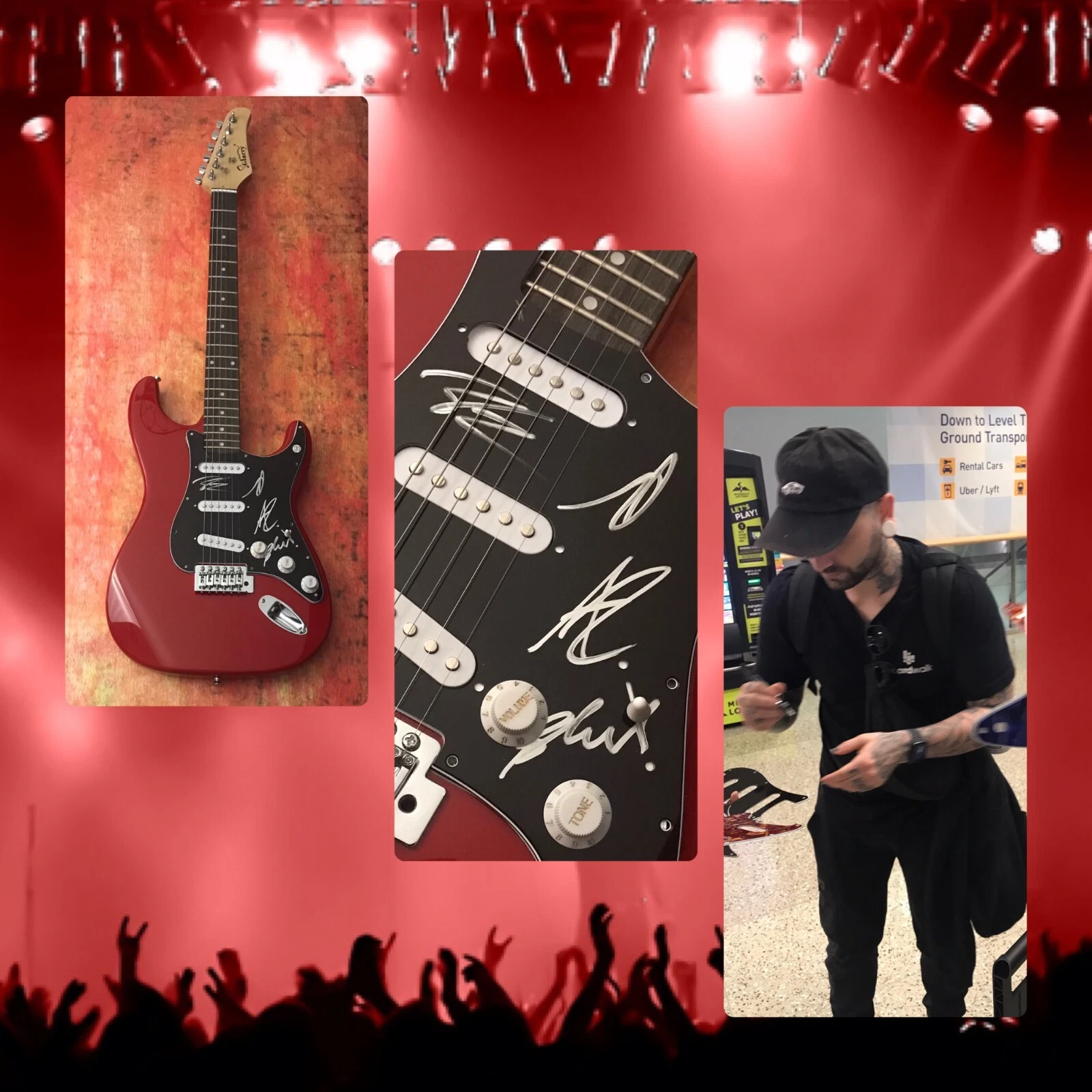 GFA Welcome to the Chaos * FAME ON FIRE * Signed Electric Guitar PROOF COA
