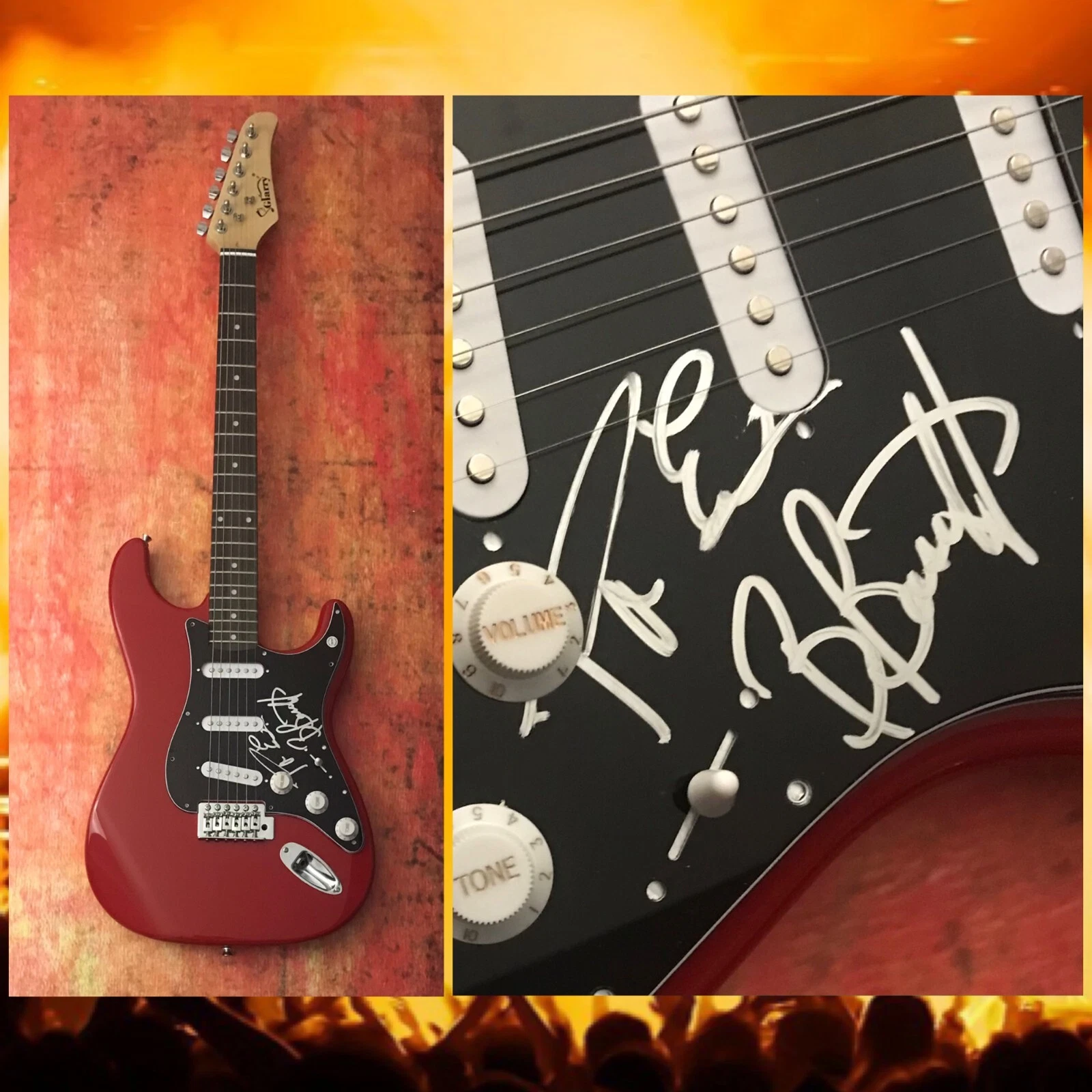 GFA Roger Earl & Bryan Bassett * FOGHAT * Band Signed Electric Guitar COA
