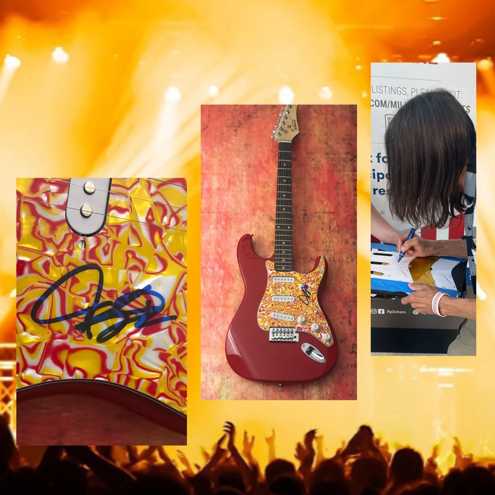 GFA Tesla Rock Band * JEFF KEITH * Signed Electric Strat Guitar PROOF COA
