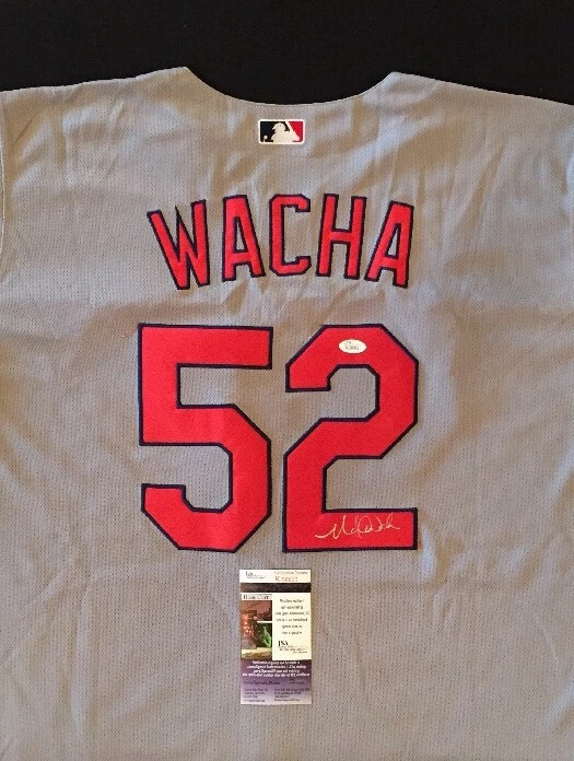MICHAEL WACHA ST. LOUIS CARDINALS STUD Grey SIGNED Jersey JSA ACE!!
