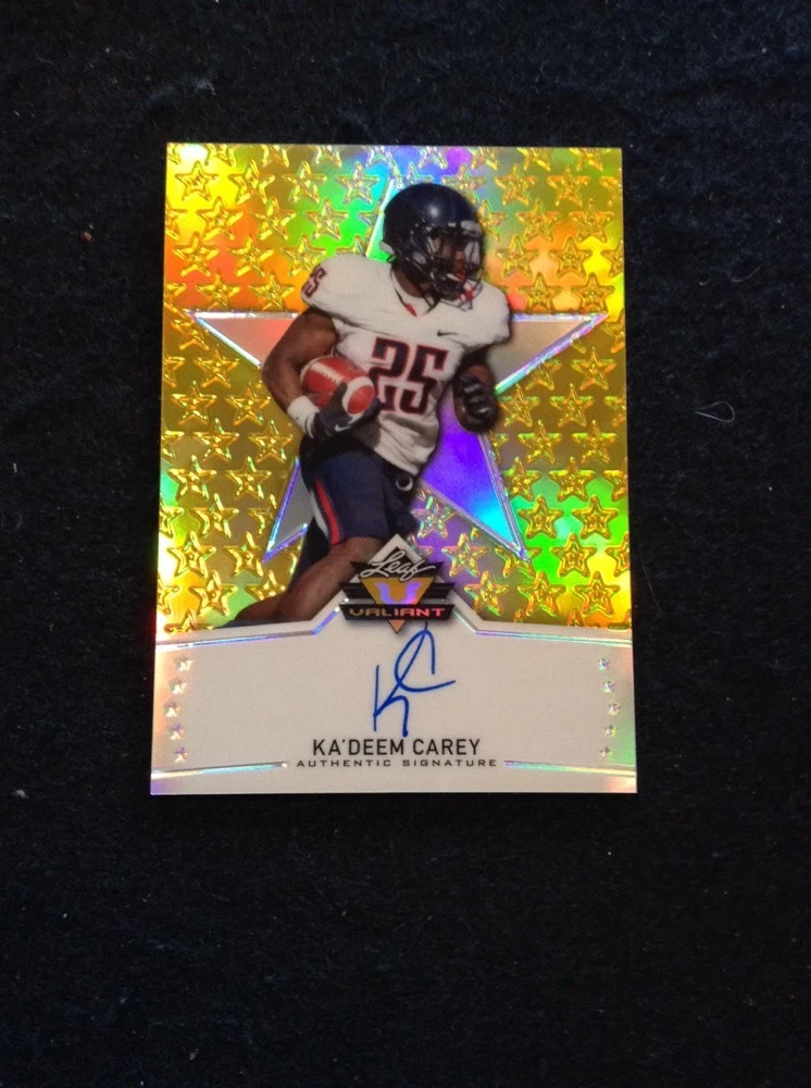 2014 Leaf Valiant Kadeem Carey Rookie Auto 3/10 Ssp Arizona Wildcats Bears
