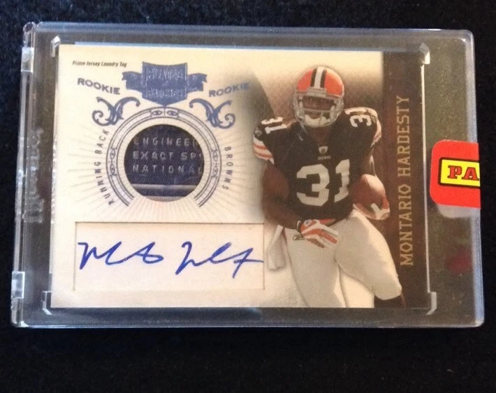 2010 BLUE Plates And Patches MONTARIO HARDESTY LAUNDRY TAG Prime Patch 1/1
