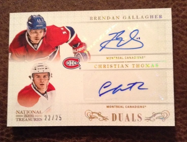 2013-14 National Treasures Brendan Gallagher Christian Thomas Auto Rc 22/25 Ssp
