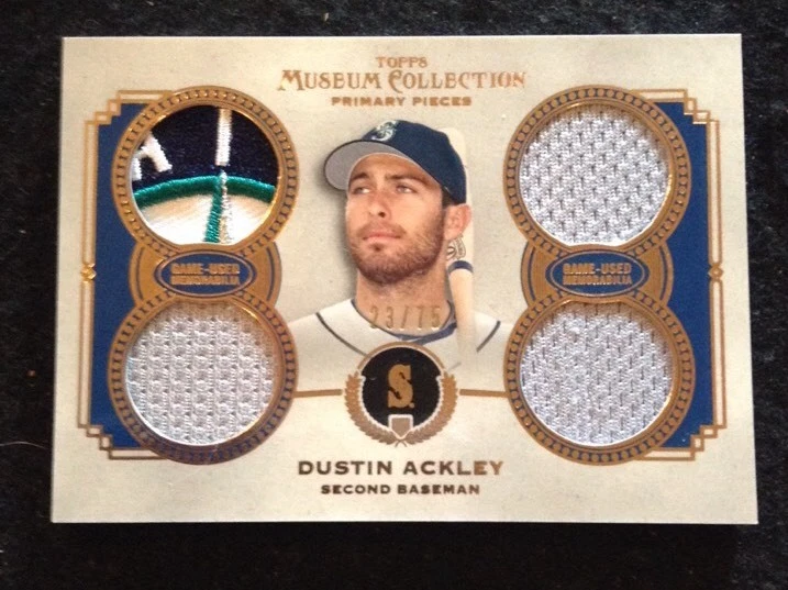 2013 Museum Collection primary pieces Dustin Ackley quad logo patch jersey 23/75
