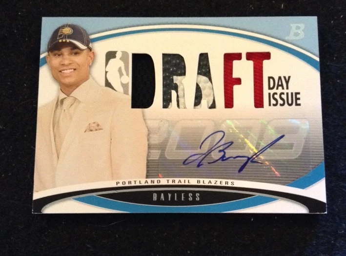 2008-09 BOWMAN DRAFT DAY ISSUE RELICS AUTOGRAPH CARD DDIAJB 26/50 JERRYD BAYLESS
