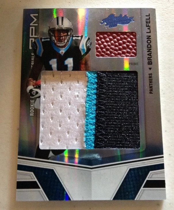 Brandon Lafell 2010 ABSOLUTE RPM JUMBO 3 COLOR PATCH BALL RC #D 14/25
