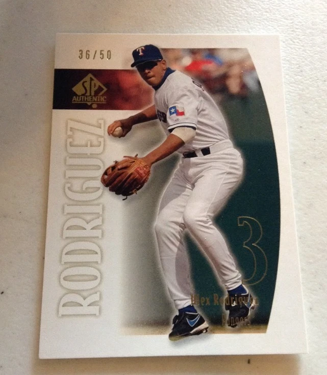2002 SP Authentic Limited Gold #17 Alex Rodriguez /50
