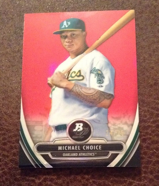 2013 BOWMAN PLATINUM CHROME Michael Choice #'d 24/25 RED REFRACTOR
