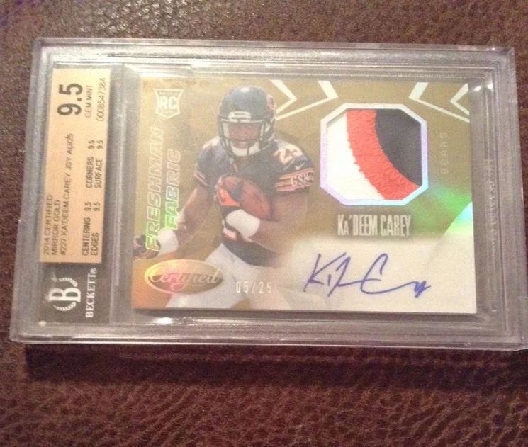 2014 Certified Kadeem Carey Gold 3 Clr Jersey / Autograph Bhs 9.5 Auto 10 #5/25
