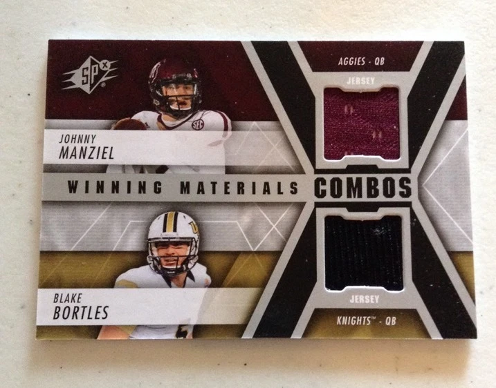 Johnny Manziel / Blake Bortles 2014 SPx Winning Materials Combos Dual RC Jersey
