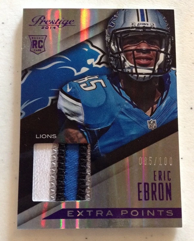 2014 PANINI PRESTIGE PRIME 4 COLOR PATCH ERIC EBRON 85/100 Jersey # 1/1
