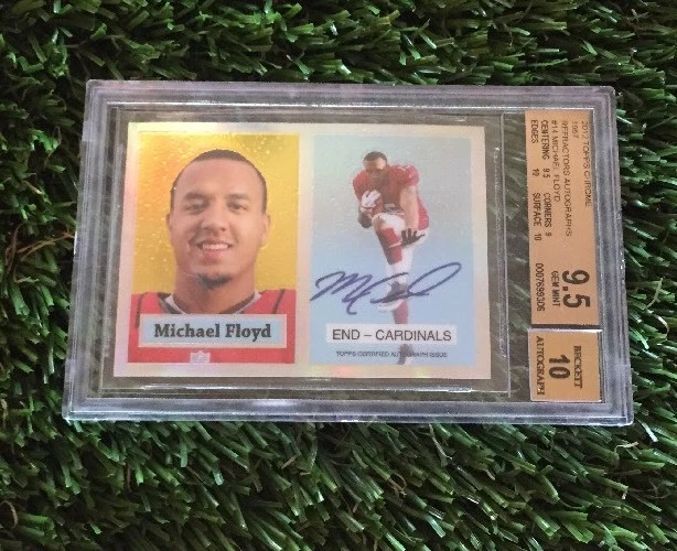 2012 Topps Chrome Michael Floyd 1957 Topps Retro Throwback Auto Beckett 9.5
