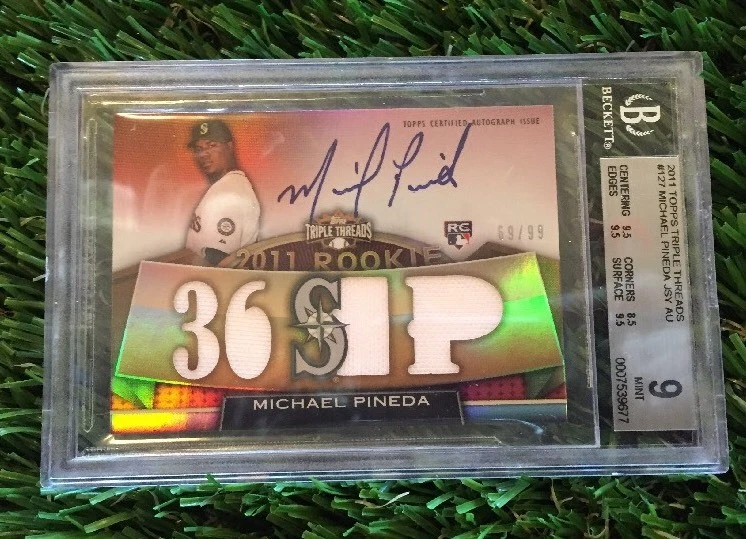 Michael Pineda 2011 Topps Triple Threads Sepia Jersey Autograph /99 BECKETT 9
