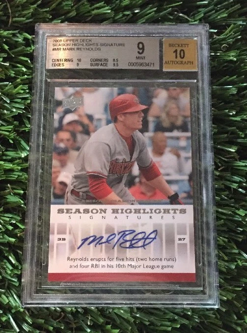 2008 UD Season Highlights Signatures #MR Mark Reynolds AUTO BGS 9 MINT
