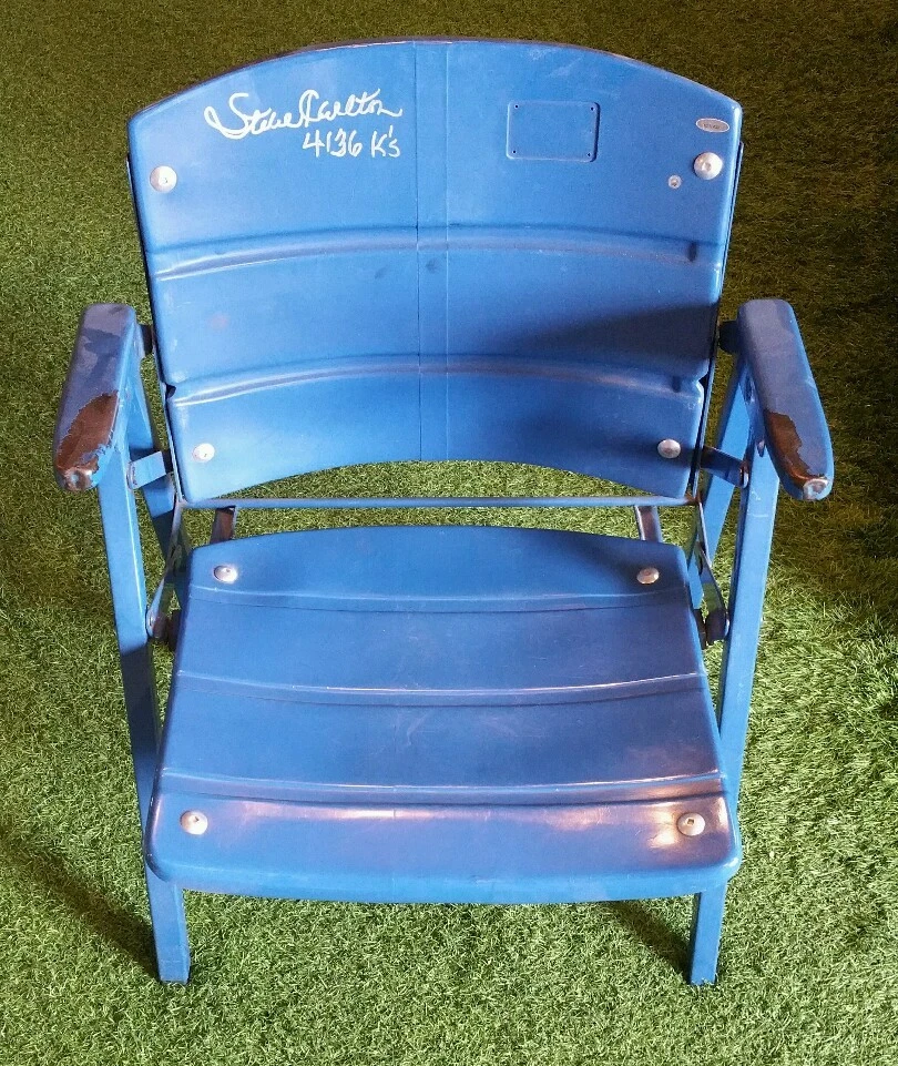STEVE CARLTON SIGNED STADIUM SEAT INSCRIBED 