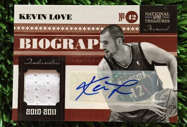 2010-11 PLAYOFF NATIONAL TREASURES BIOGRAPHY KEVIN LOVE PATCH/AUTO #D/25
