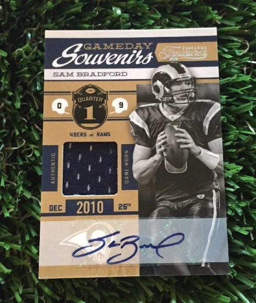 SAM BRADFORD 2011 TIMELESS TREASURES GAMEDAY SOUVENIRS JERSEY AUTOGRAPH /5
