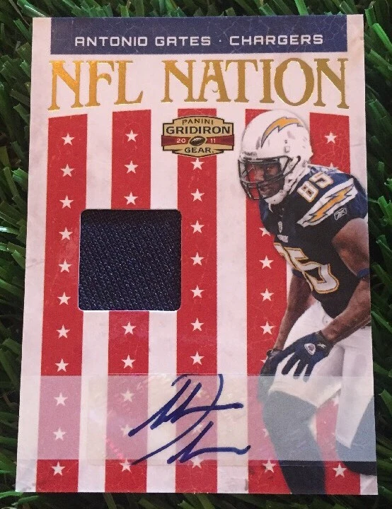 2011 Gridiron Gear ANTONIO GATES NFL Nation GU PRIME PATCH AUTO #5/5 CHARGERS
