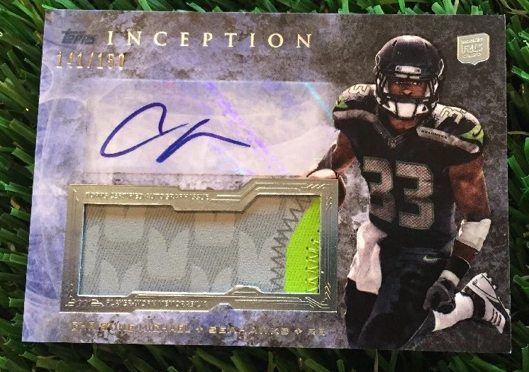 2013 TOPPS INCEPTION Christine Michael Rookie Autograph Memorabilia 3Clr Patch
