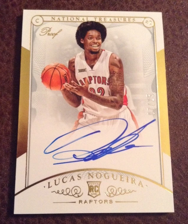 LUCAS NOGUEIRA 2014/15 NATIONAL TREASURES GOLD PROOF ROOKIE AUTO RAPTORS 7/25
