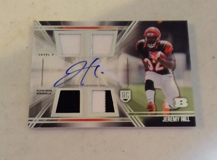 2014 Topps Prime Jeremy Hill Quad Multi Color Auto
