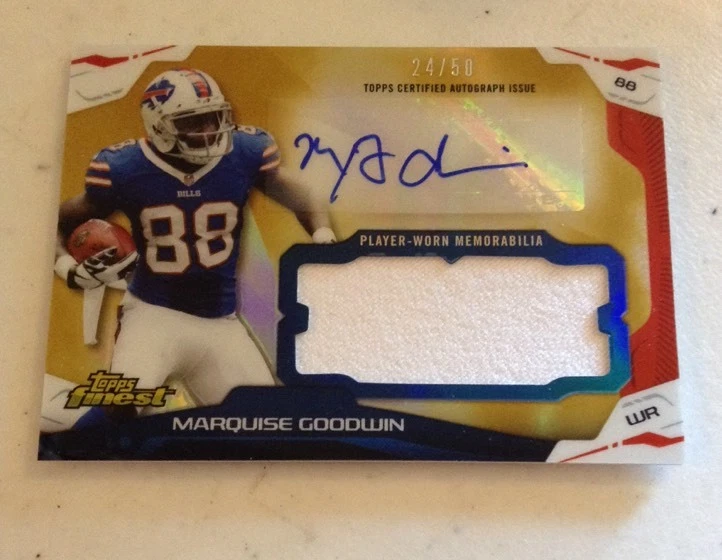 2014 Topps Finest Marquise Goodwin Auto Jersey Rookie Card. Gold 24/50 Rc
