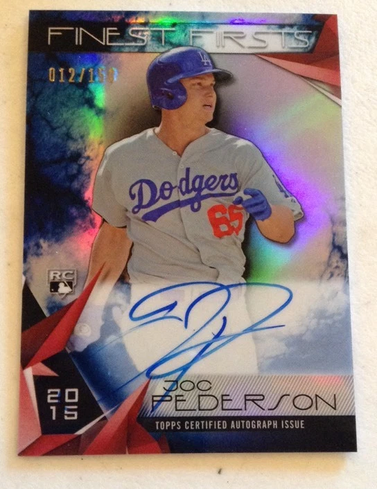 2015 Topps Finest First Auto JOC PEDERSON Refractor Autograph 12/150
