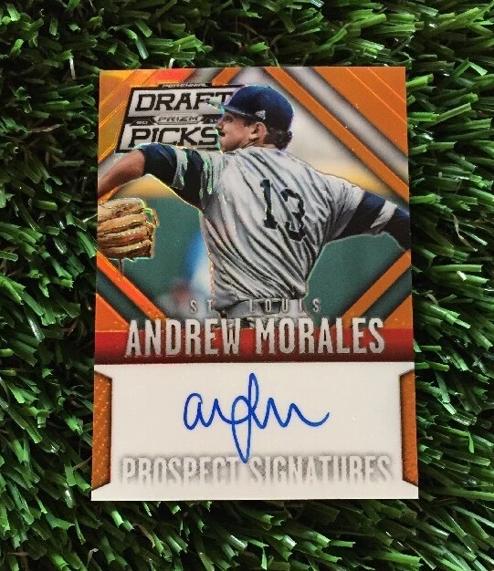 2014 Prizm Draft Picks ANDREW MORALES RC AUTO #11/60 Cardinals ORANGE Perennial
