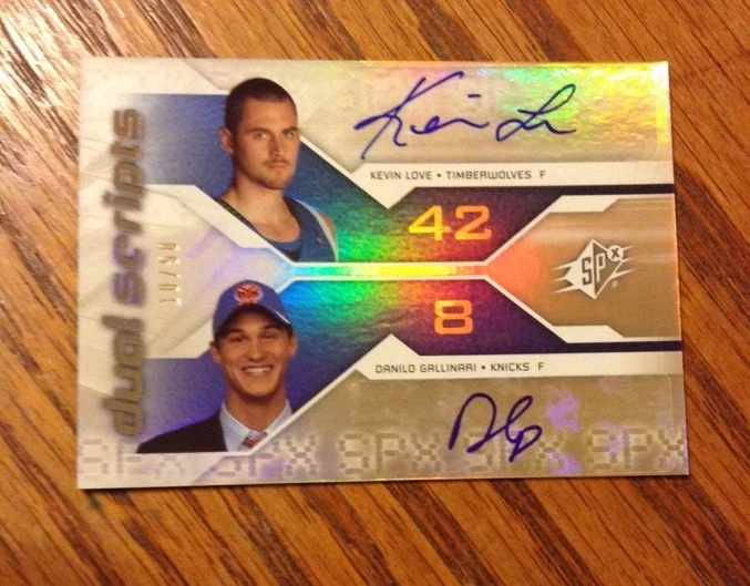 2008/09 SPX DUAL SCRIPTS KEVIN LOVE / DANILO GALLINARI ROOKIE AUTO #/50 COLLECTIBLE MEMORABILIA