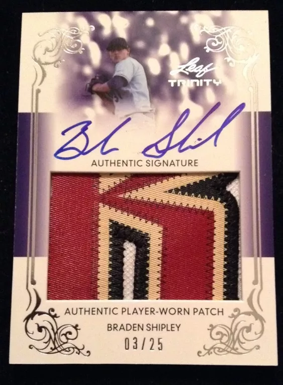2013 Leaf Trinity BRADEN SHIPLEY Jumbo Patch On Card Autograph RC RPA # 3/25
