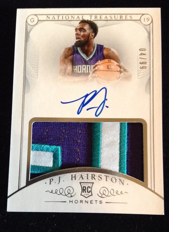 2014-15 National Treasures Rookie Patch Auto RPA PJ Hairston 4/99 Hornets
