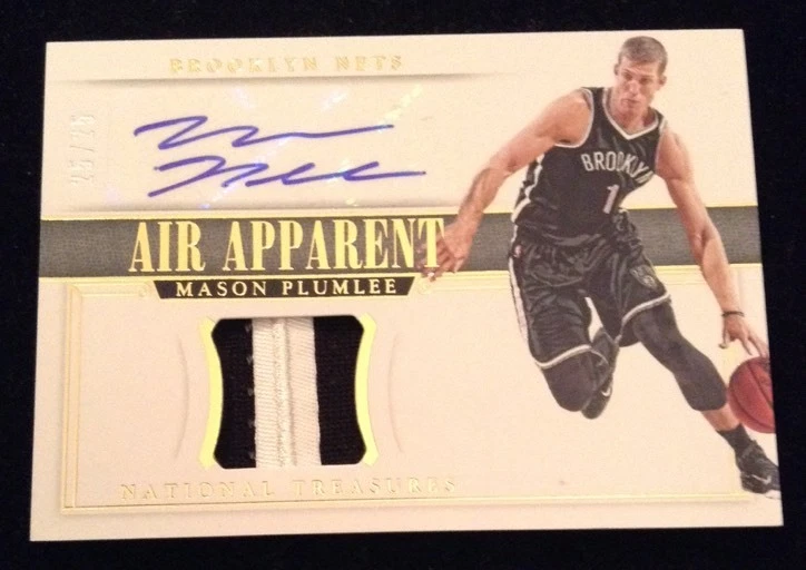 2014-15 NATIONAL TREASURES MASON PLUMLEE AIR APPARENT ROOKIE AUTO 25/25 SSP
