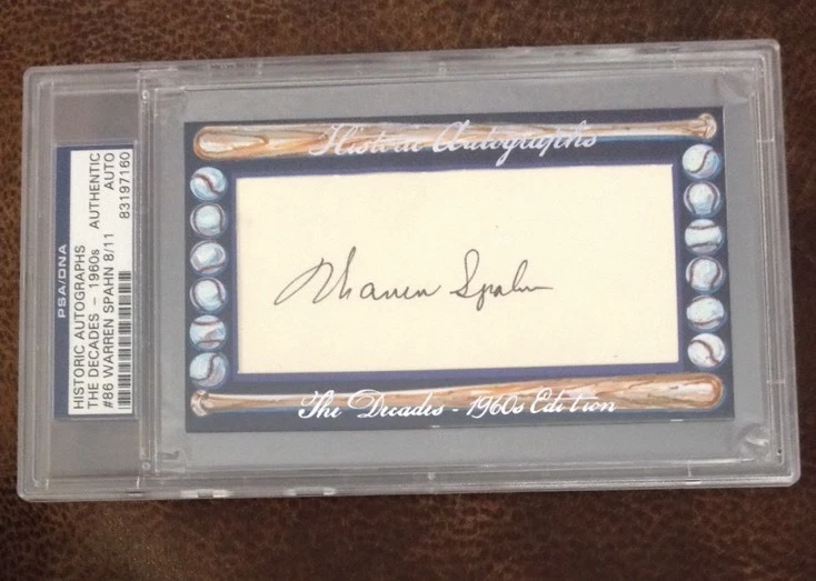 2010 Historic Autographs Warren Spahn Cut Auto 8/11
