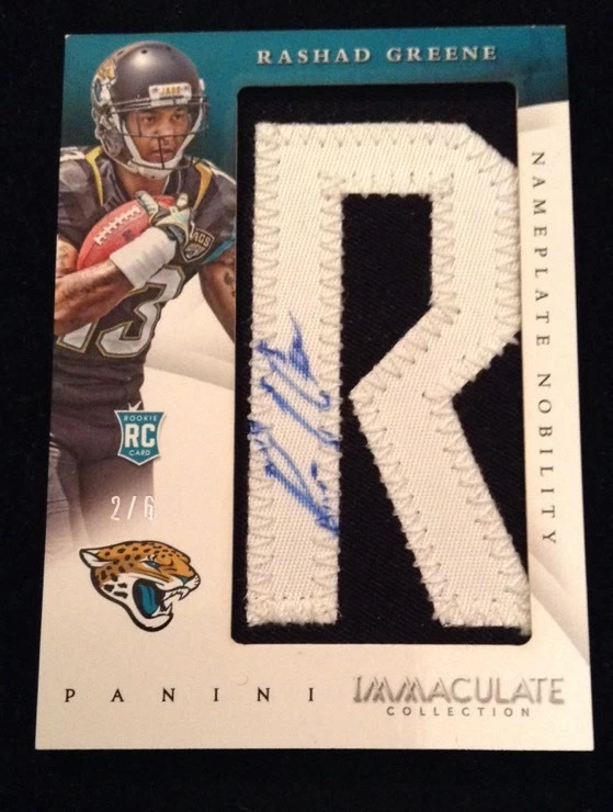 RASHAD GREENE 2015 Panini Immaculate Collection Nameplate Nobility Patch AUTO /6
