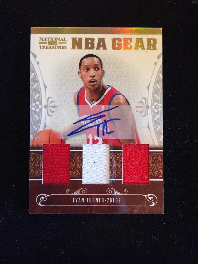 EVAN TURNER 2010-11 National Treasures NBA Gear Triple Prime Patch RC #ED /30 SP
