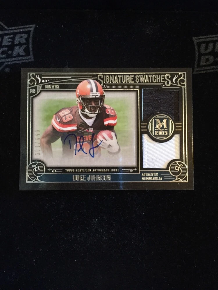 2015 Topps Museum Collection Signature Swatch DUKE JOHNSON Dual Patch Auto /300
