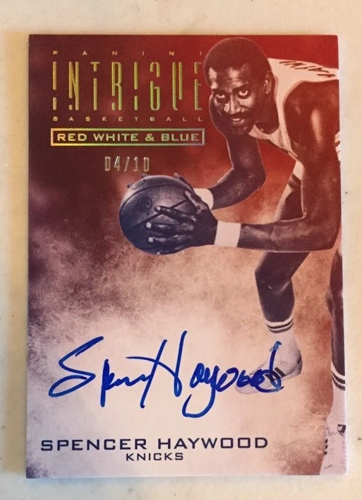 2013-14 Panini Intrigue Red White & Blue On Auto Spencer Haywood #D /10 Knicks
