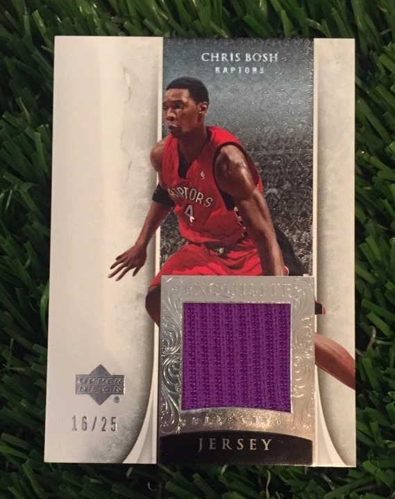 2006 UD Exquisite CHRIS BOSH Game Used Jersey Patch #D /25 SP Raptors
