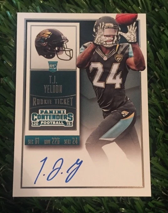 2015 Playoff Contenders TJ Yeldon Rookie Ticket On Card Auto Jaguars
