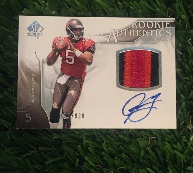 2009 UD SP Authentic Josh Freeman Rookie Jersey Auto RC /999 Bucs SICK PATCH
