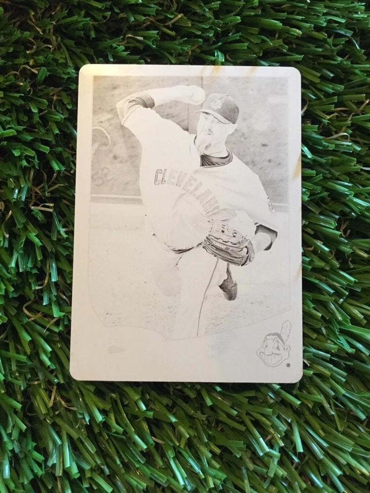 2013 Topps Series 2 BRETT MYERS BLACK Printing Press Plate 1/1 Indians
