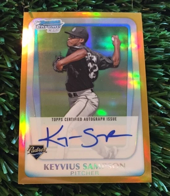 2011 Bowman Chrome KEYVIUS SAMPSON Gold Refractor Auto #/50 Reds
