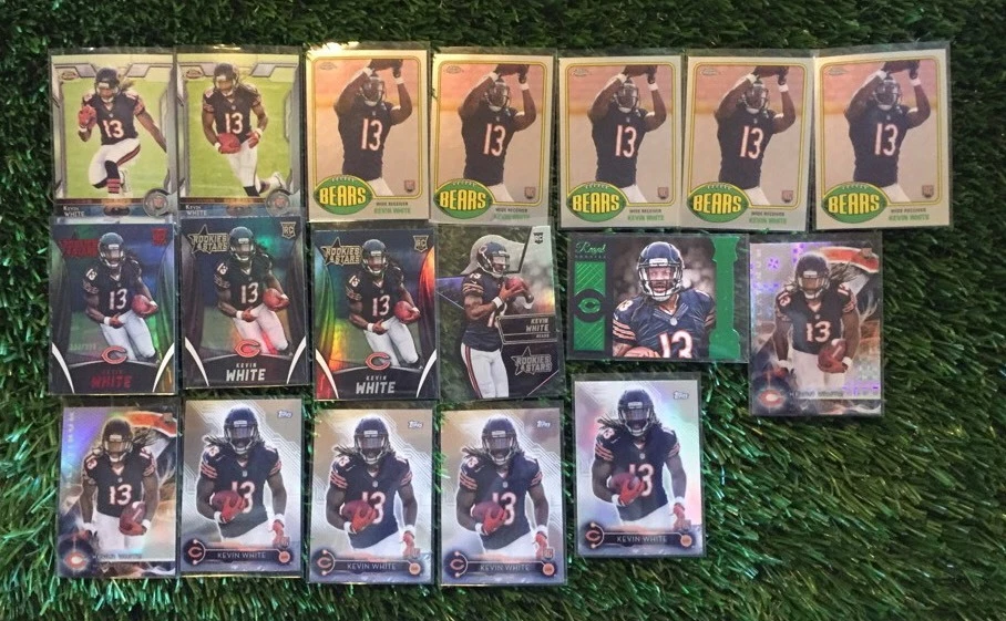 (18) 2015 KEVIN WHITE ROOKIE RC CARD LOT BEARS CHROME/ PLATINUM/ R&S SP VARIANT COLLECTIBLE MEMORABILIA
