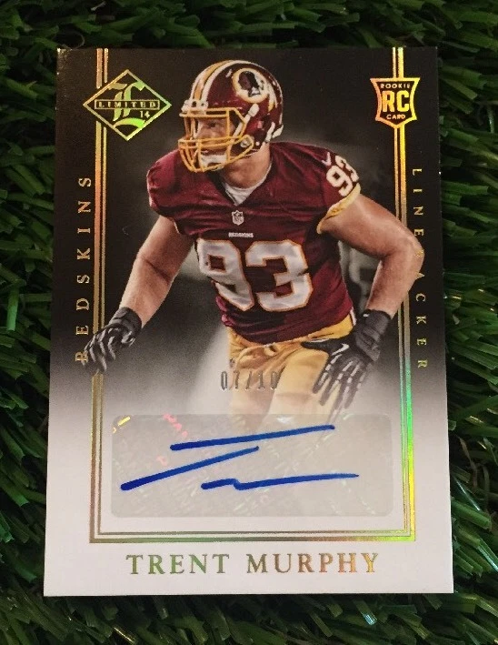 2014 Limited Gold Spotlight #157 Trent Murphy Auto #ED /10 Redskins
